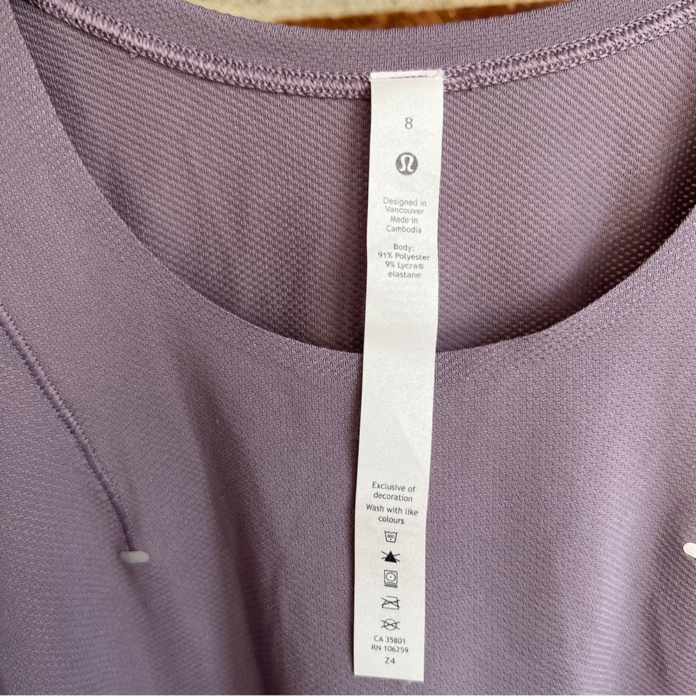 Lululemon ^ 2021 SeaWheeze Lightweight Run Kit Tank Top Dusky Lavender EUC 8 - Picture 10 of 14